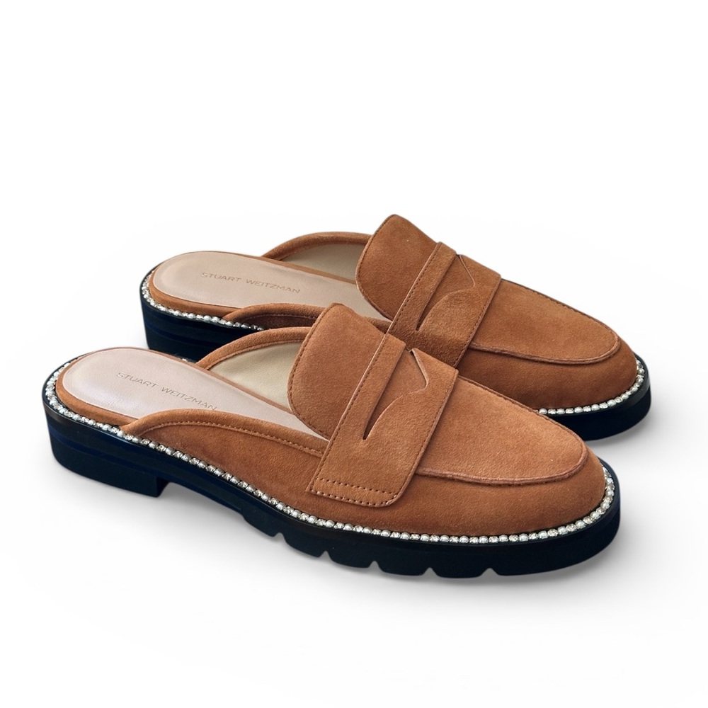 Stuart Weitzman‎ Monty Mule Tan Suede Size 8.5 / 39